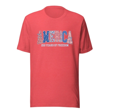 America T-shirt with Faux Quilting