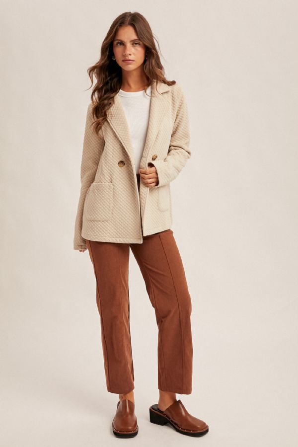 Quilted Double Breast Blazer/Jacket