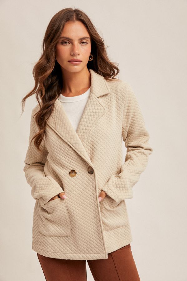 Quilted Double Breast Blazer/Jacket