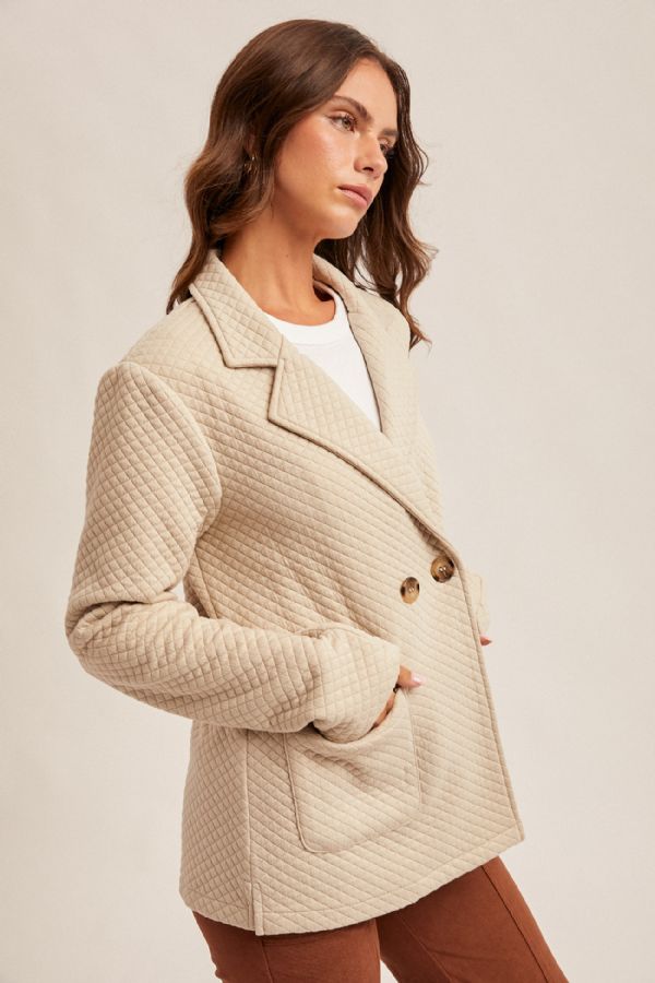 Quilted Double Breast Blazer/Jacket