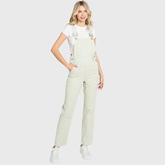 Straight Leg Overalls Light Olive
