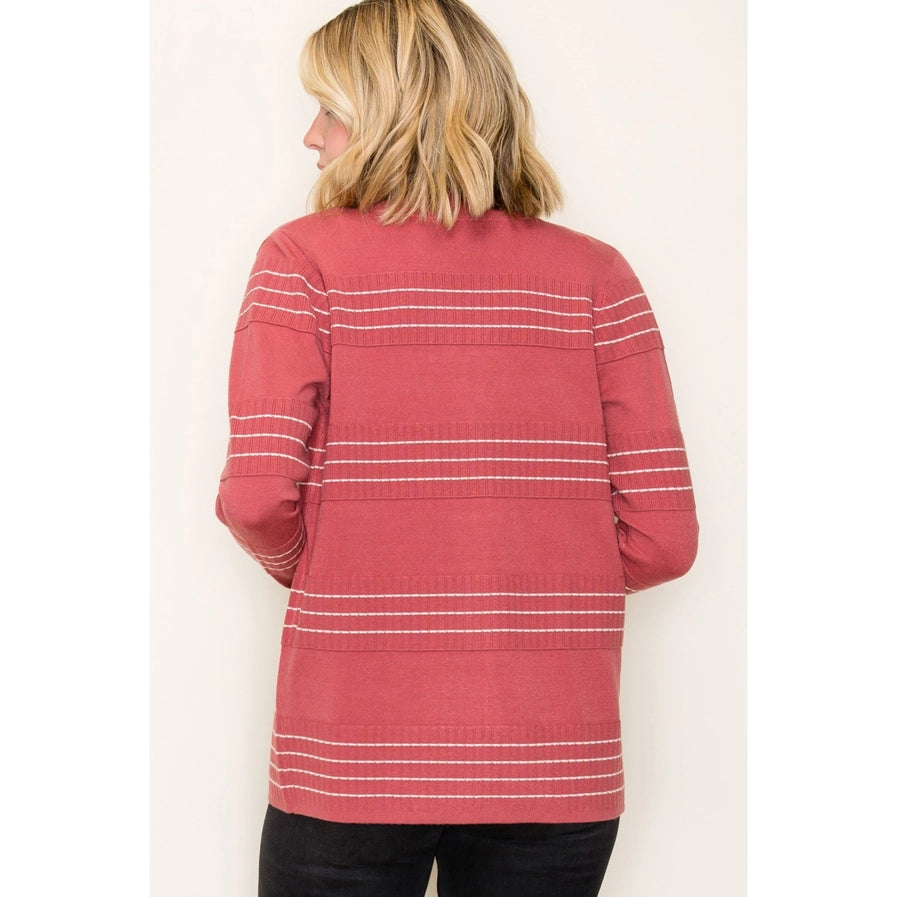 Stitch Striped Sweater Cardigan
