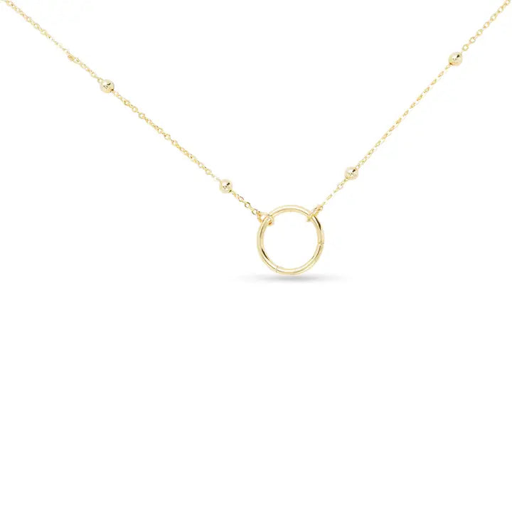 Station Bead Chain Charm Necklace