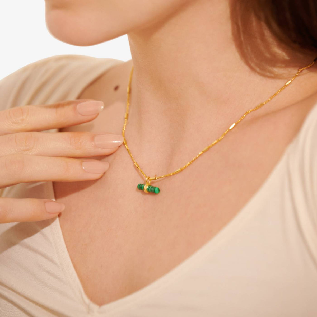 Aura Malachite Bar Necklace