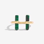 Aura Malachite Bar Ring in Gold-Tone Plating