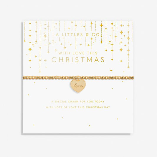 'With Love This Christmas' Bracelet in Gold-Tone Plating