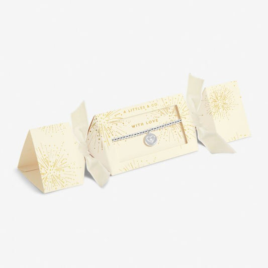 Christmas Gift Box 'With Love' Bracelet In Silver Plating