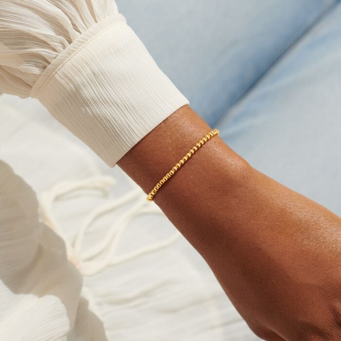 3mm Bead Stacking Bracelet In Gold-Tone Plating