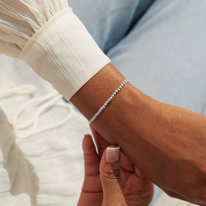 3mm Bead Stacking Bracelet Silver