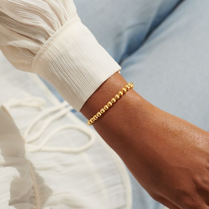 5mm Bead Stacking Bracelet In Gold-Tone Plating