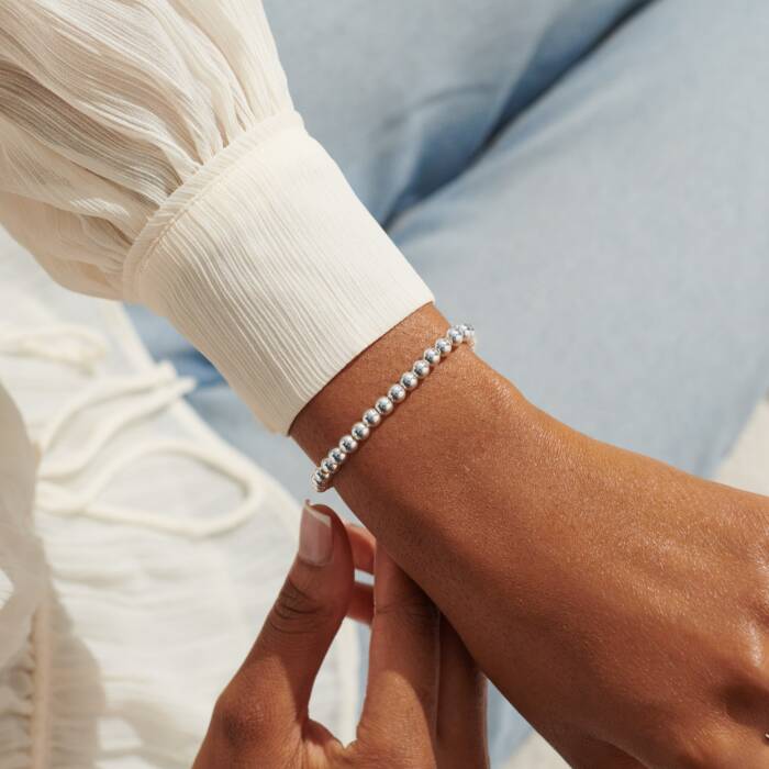 5mm Bead Stacking Bracelet Silver