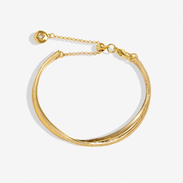 Crossover Bangle Bracelet Bar In Gold-Tone Plating