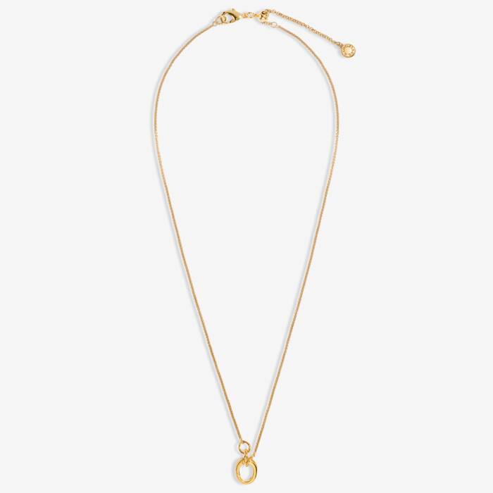 1 Charm Clasp Rolo Chain Necklace In Gold-Tone Plating
