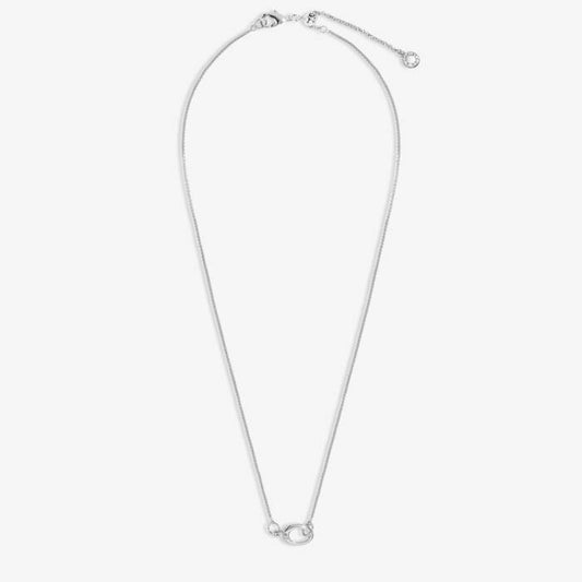 1 Charm Clasp Rolo Chain Necklace In Silver Plating