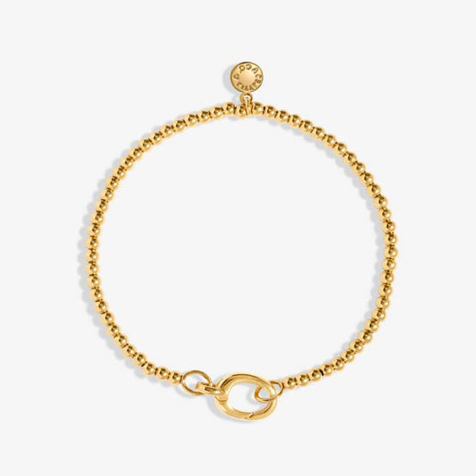1 Charm Clasp 3mm Stretch Bracelet in Gold-Tone Plating