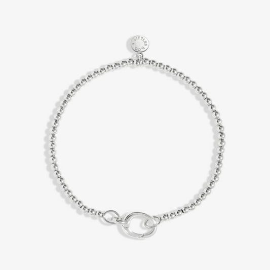 1 Charm Clasp 3mm Stretch Bracelet in Silver Plating