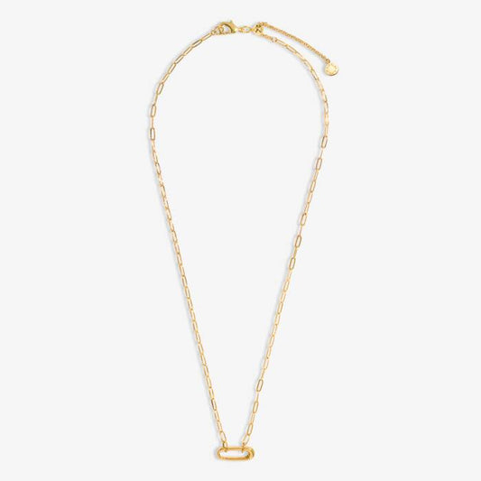 1 Charm Clasp Paperclip Chain Necklace In Gold-Tone Plating