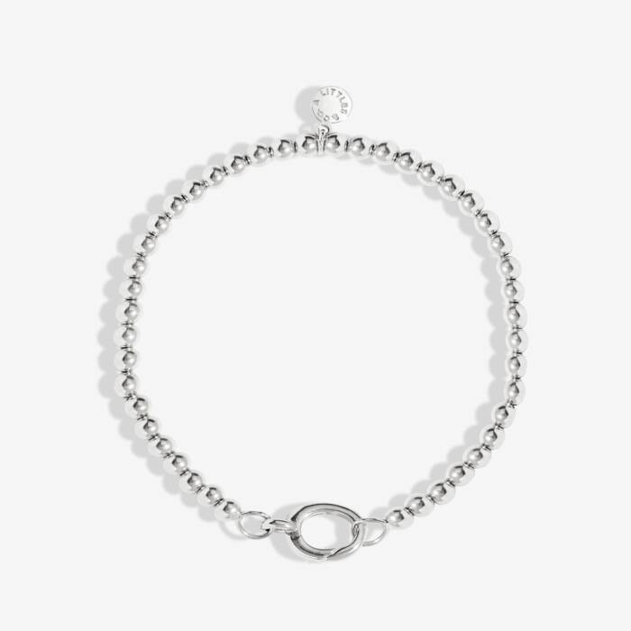 1 Charm Clasp 4mm Stretch Bracelet in Silver Plating