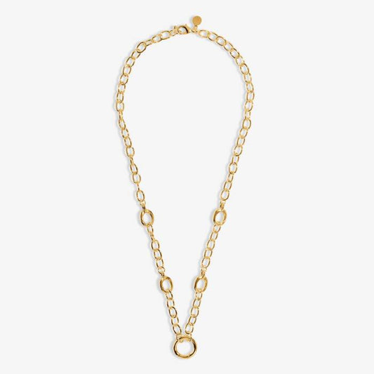 5 Charm Clasps Chunky Cable Chain Necklace in Gold-Tone Plating