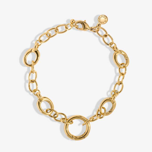 5 Charm Clasps Chunky Cable Chain Bracelet in Gold-Tone Plating