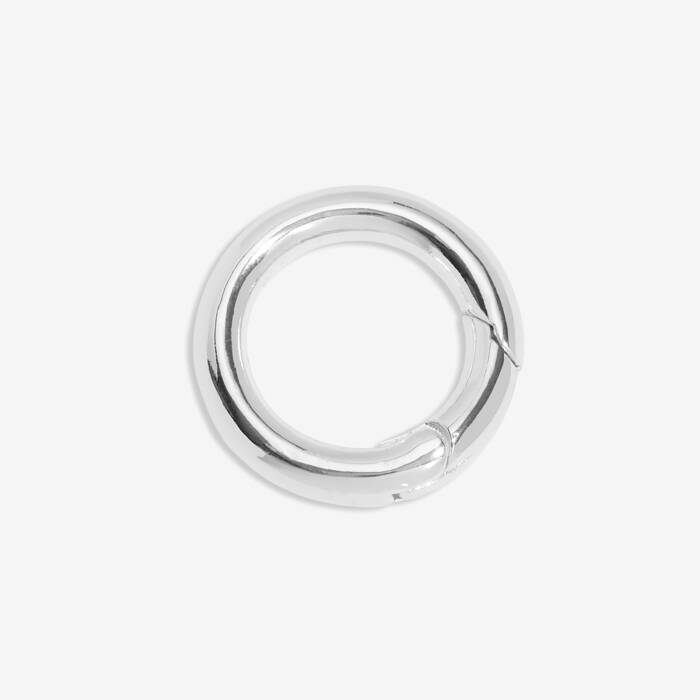 Round Charm Lock In Silver Plating