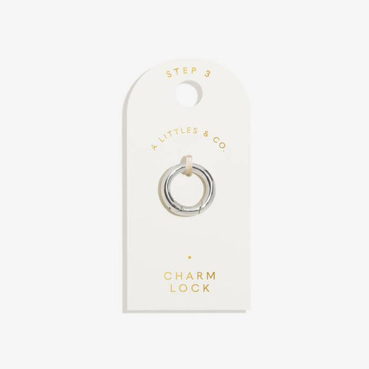 Round Charm Lock In Silver Plating