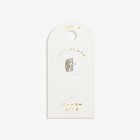 Pavé Charm Link In Silver Plating