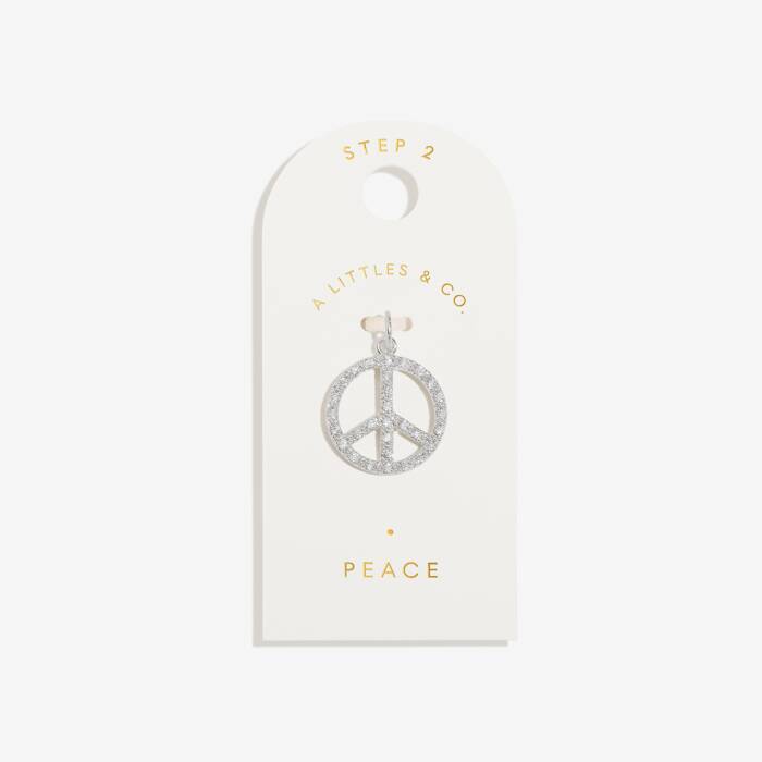 Peace Medium Charm In Silver Plating