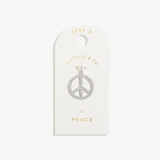 Peace Medium Charm In Silver Plating