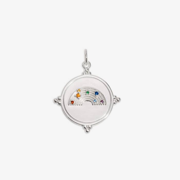 Be Happy Medium Charm In Silver Plating