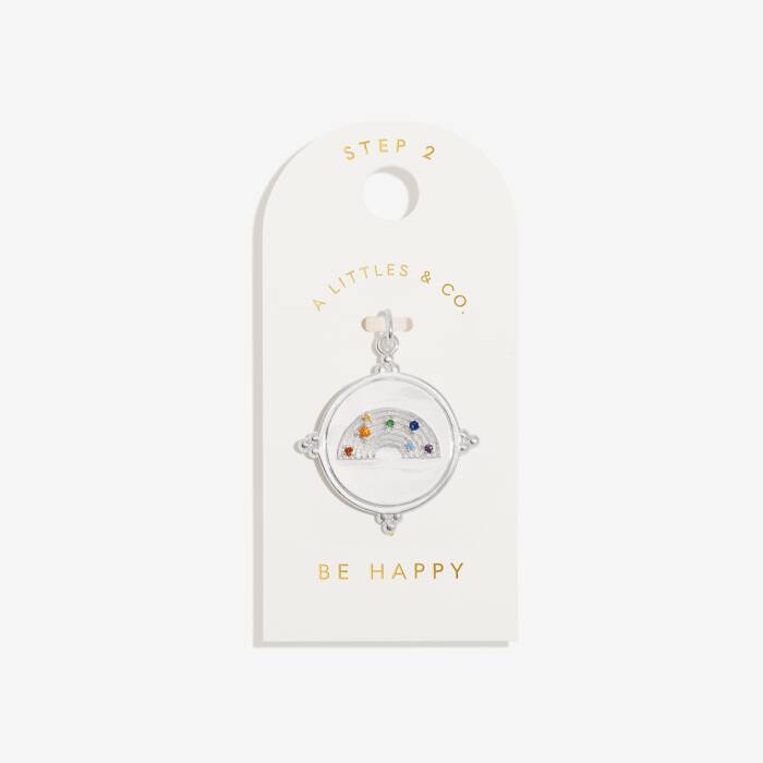 Be Happy Medium Charm In Silver Plating