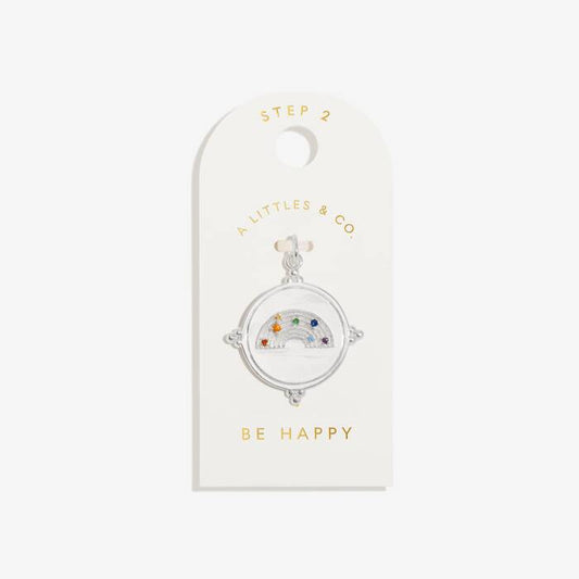 Be Happy Medium Charm In Silver Plating