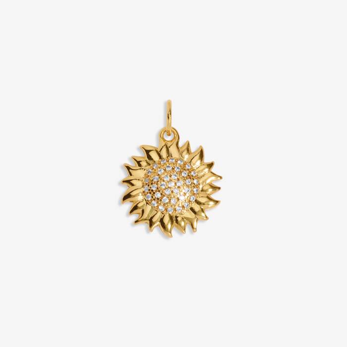Sunflower Medium Charm In Gold-Tone Plating