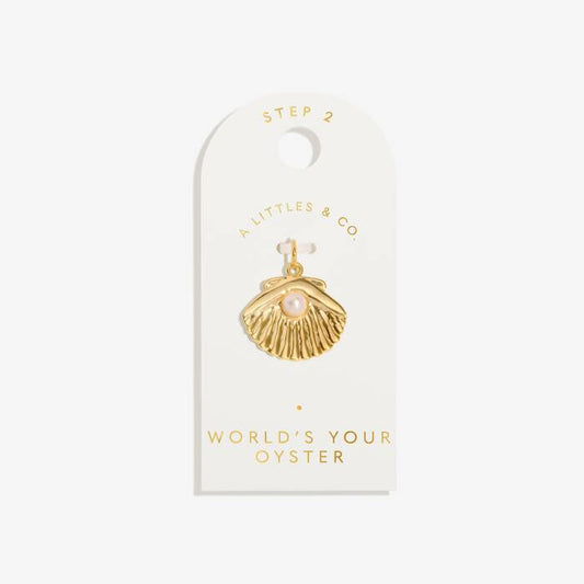 World's Your Oyster Medium Charm In Gold-Tone Plating
