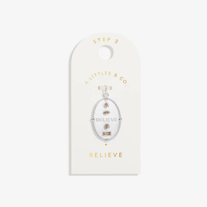 Believe Large Charm In Silver Plating