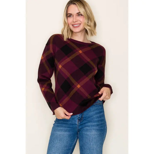 Checker Jacquard Sweater