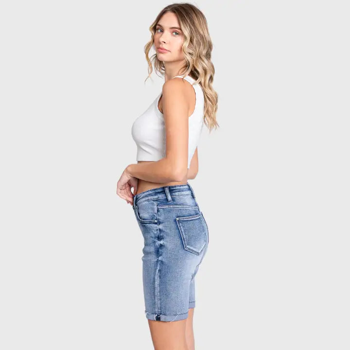 High Rise Bermuda w/ Cuffed Hem