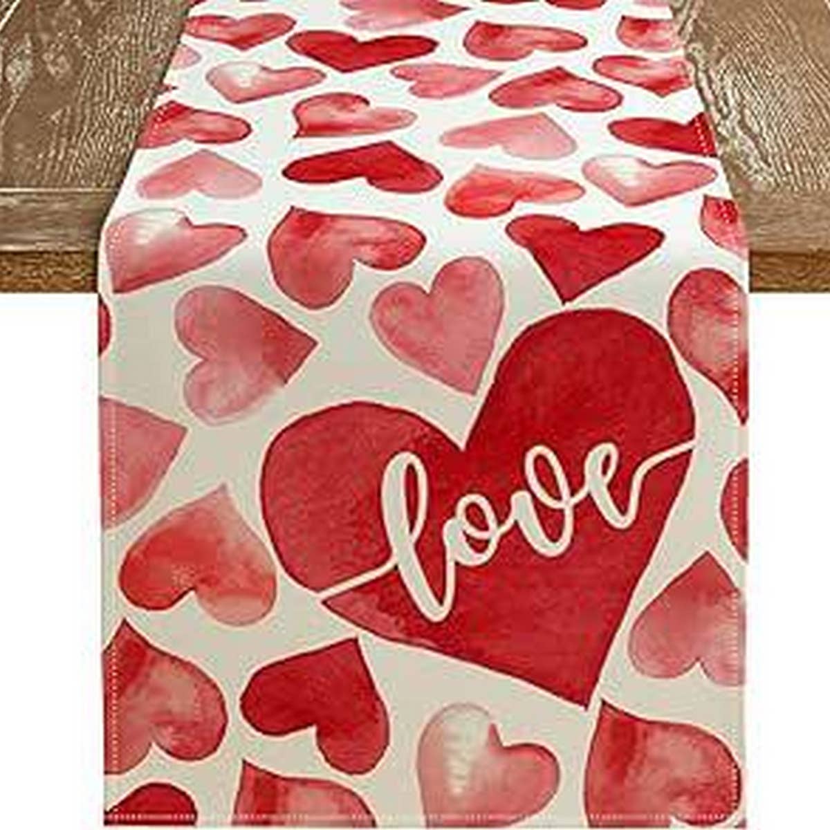 VALENTINE'S DAY HEART LOVE TABLE RUNNER