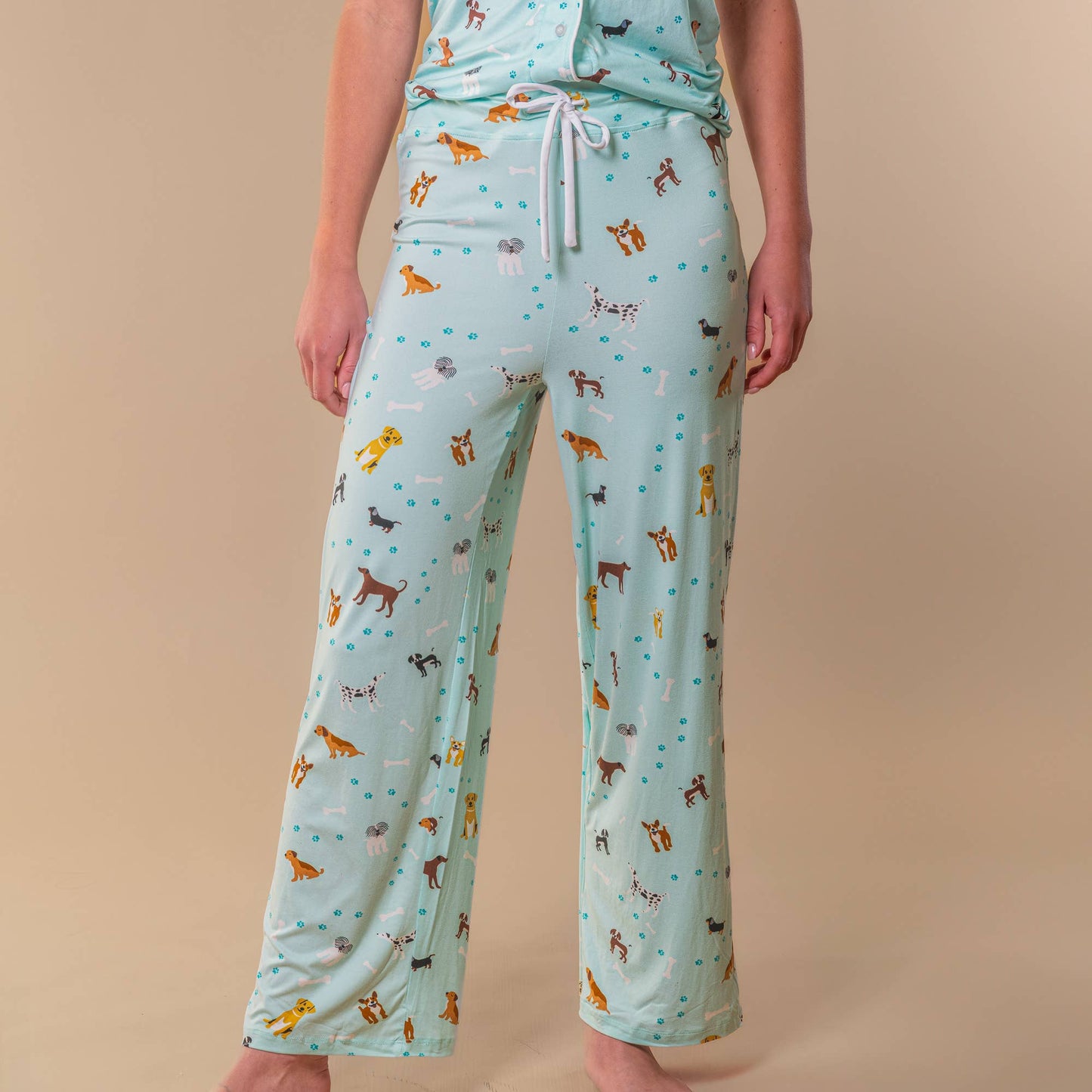 Bark At The Park Pajama Pants | Blue Puppy Dog PJ Bottoms