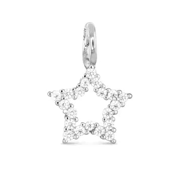 Silver CZ Star Charm