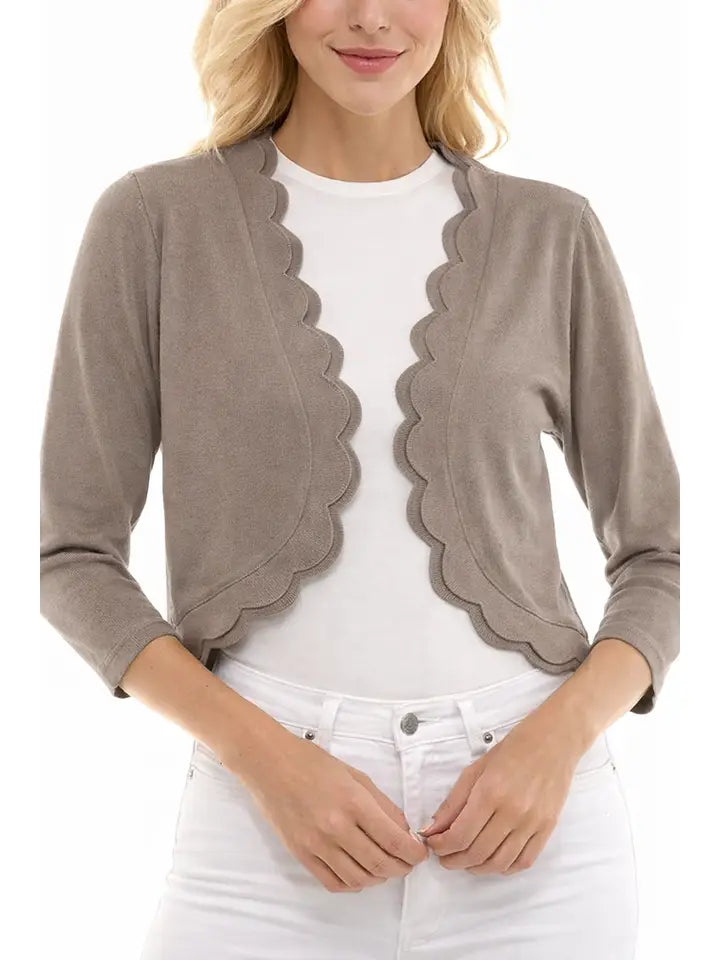 Scallop Knit Shrug Cardigan