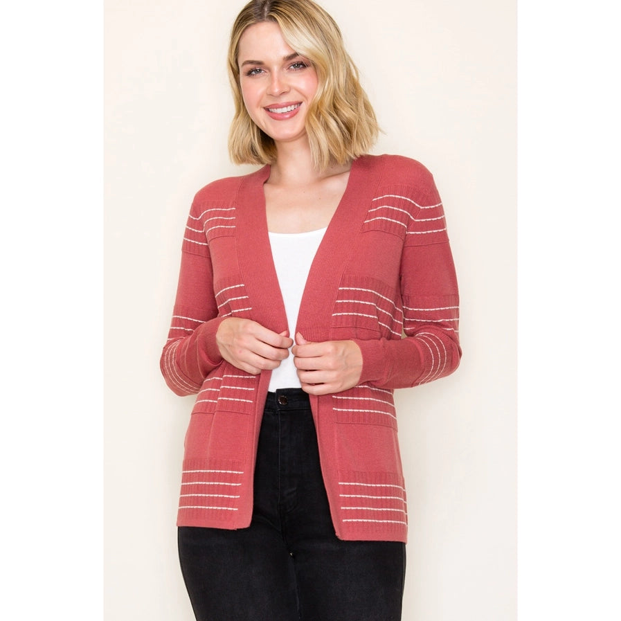 Stitch Striped Sweater Cardigan