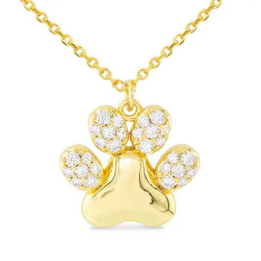 CZ Paw Print Necklace