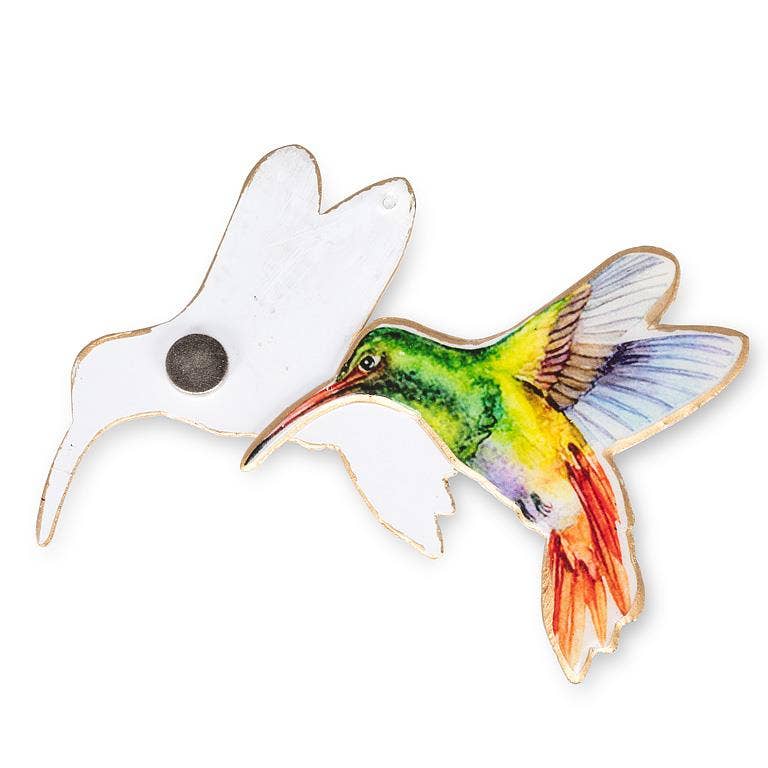 Hummingbird Two-Sided Magnet Decor-3"W