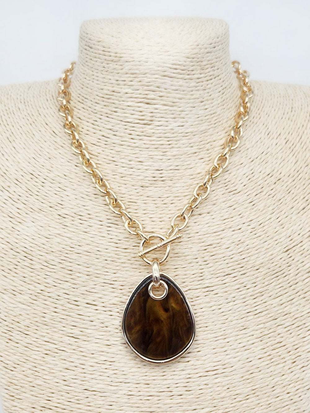Teardrop Resin Pendant Necklace