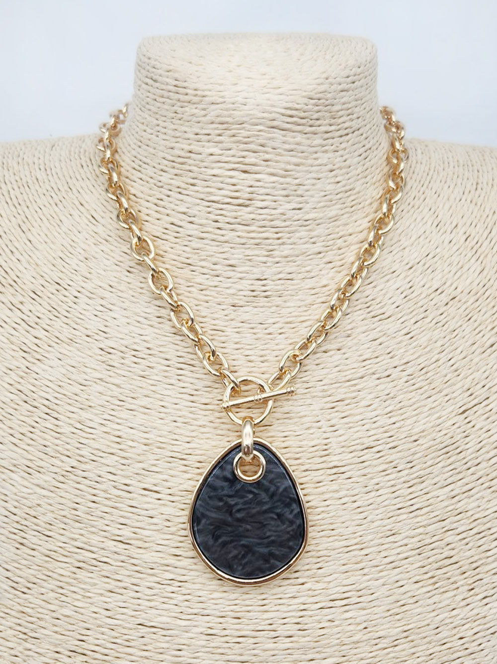 Teardrop Resin Pendant Necklace