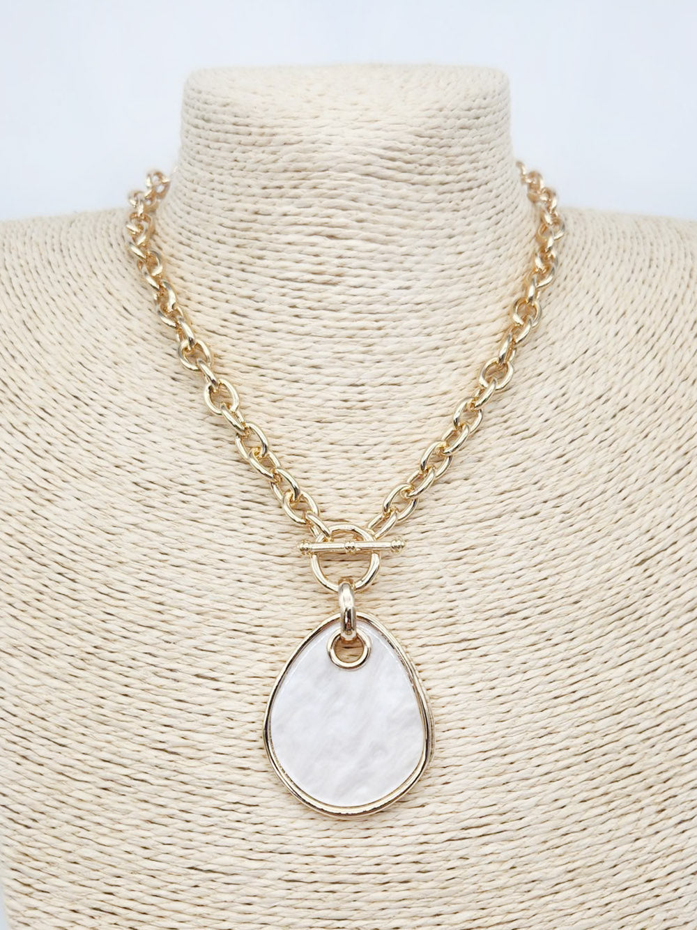 Teardrop Resin Pendant Necklace