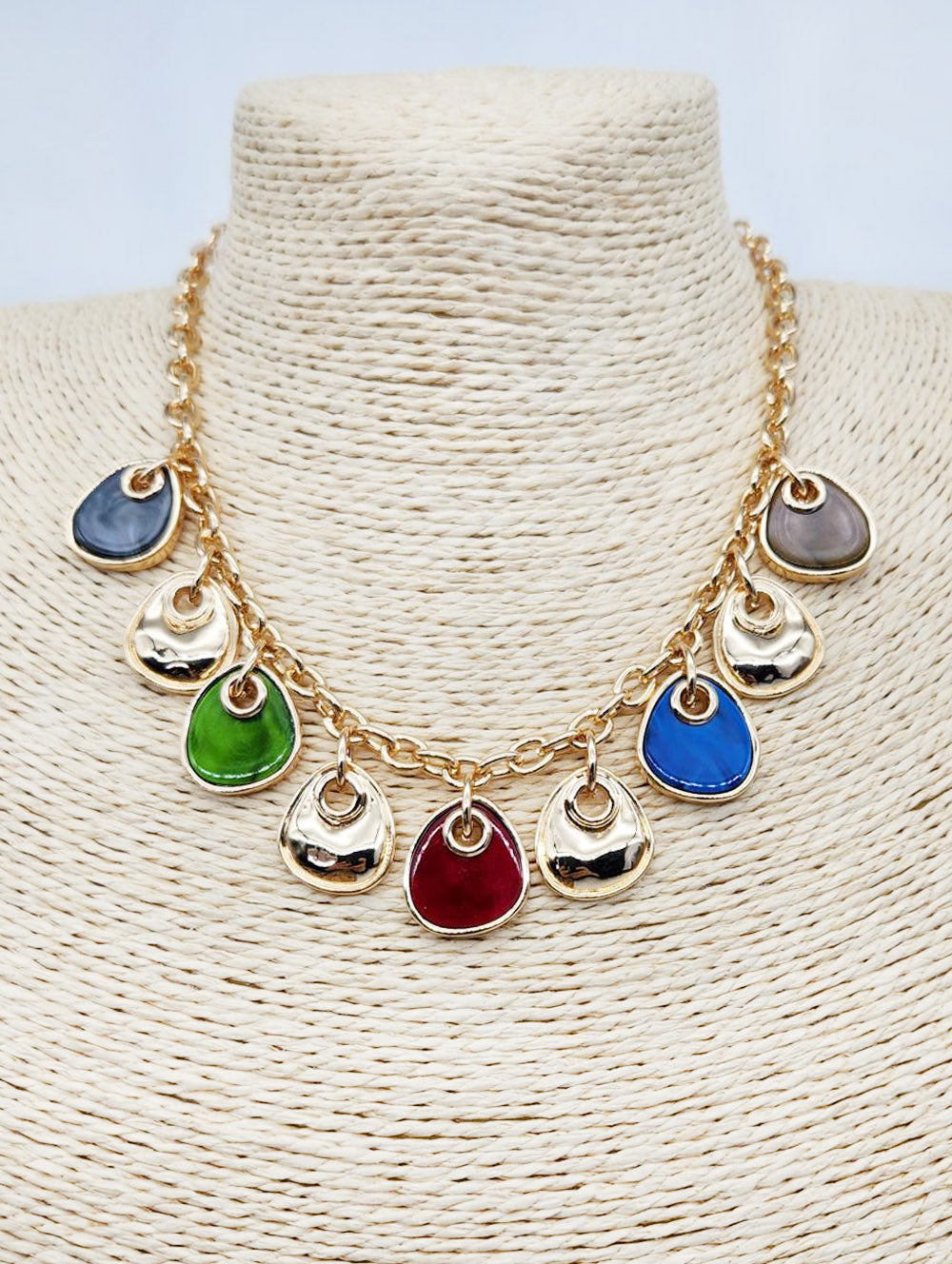Resin Teardrop Charm Necklace