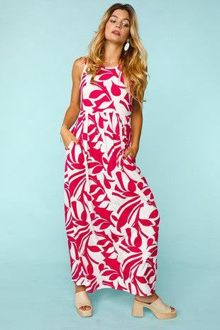Floral Sleeveless Fit & Flare Maxi Dress