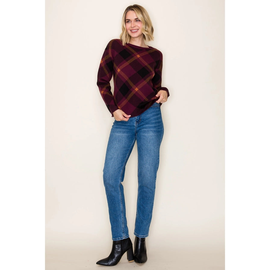 Checker Jacquard Sweater